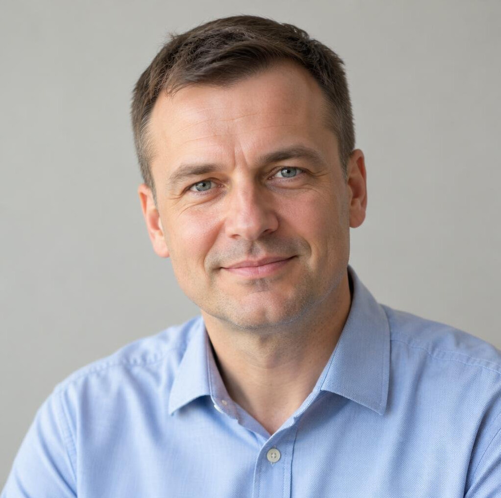 Portrait of a man in a shirt with a calm expression